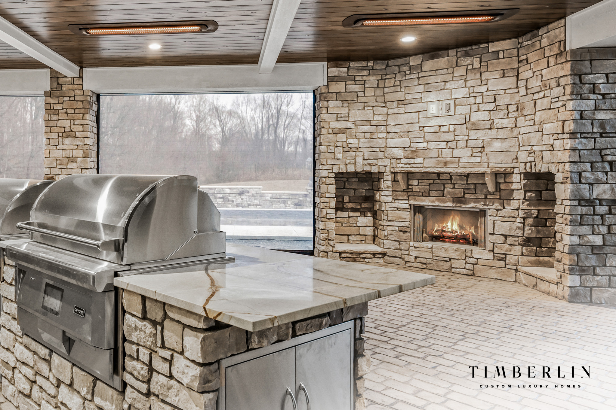 Timberlin Custom Luxury Homes - Outdoor Fireplace